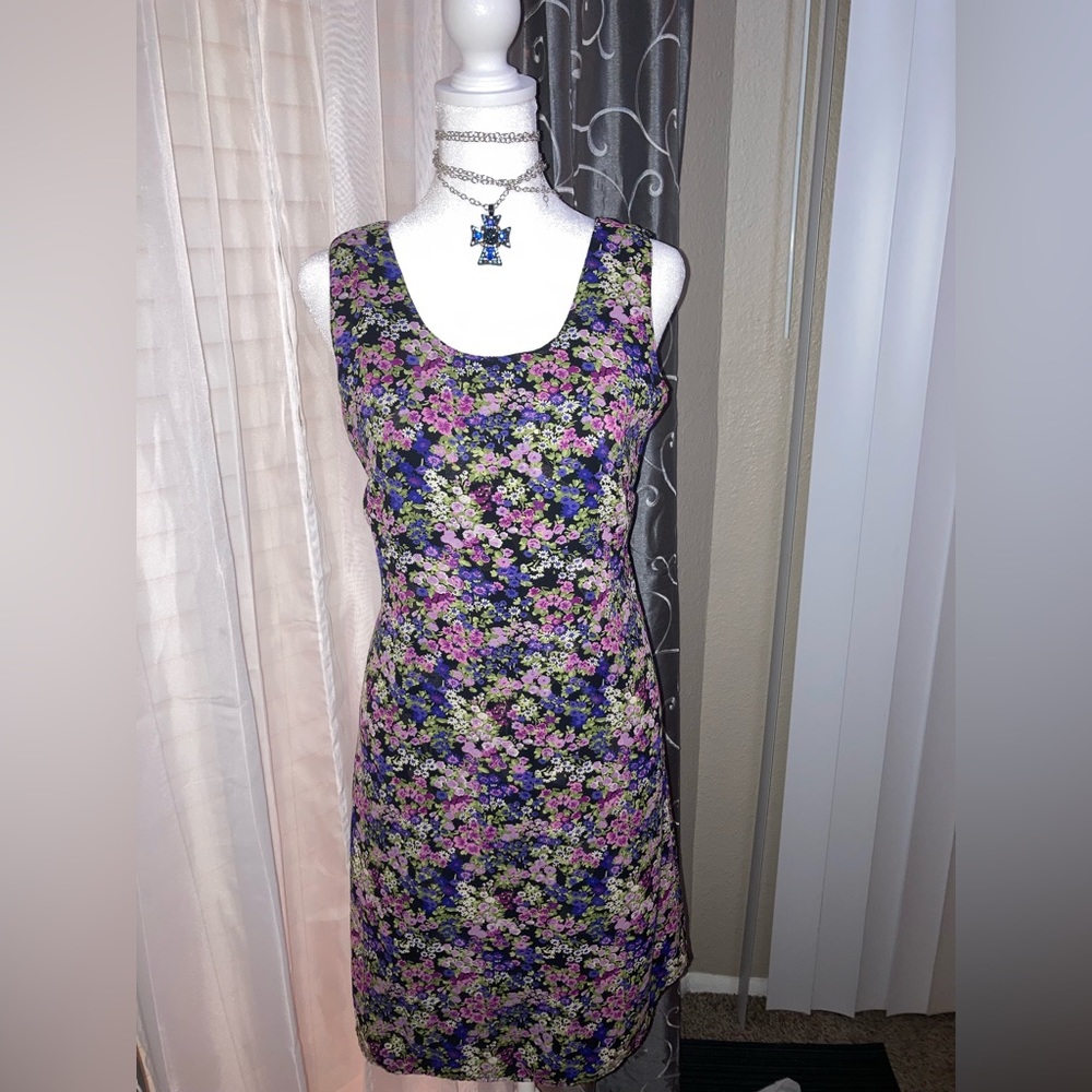 Cold Water Creek REVERSIBLE Sheer Floral Dress & Black sheer CWC Top PXS EUC